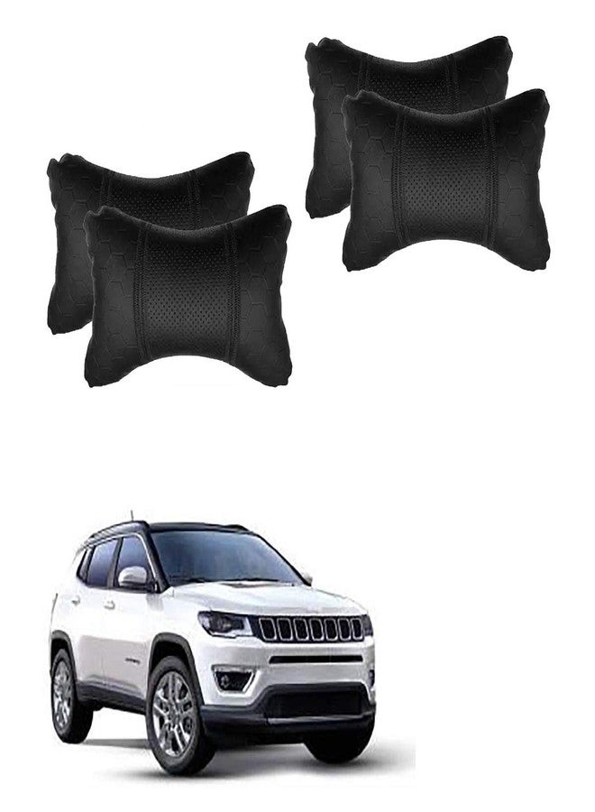 Adroitz Black Football Design Car Neck Rest Cushion with Adjustable Straps (Pair of 2)_321 - Image 1